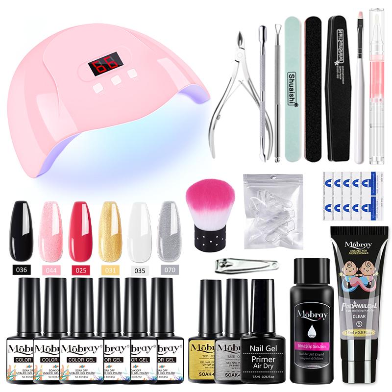 Mobray Manicure Set Professional Full Acrylic Nail Kit Set For Nail Gel Nails Complete Kit Nail Extension Polygels Set