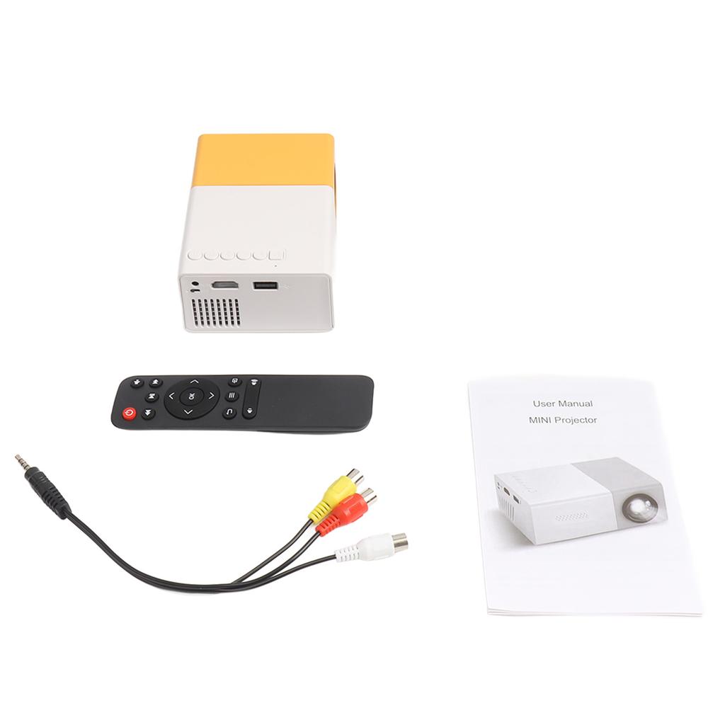 Мини-проектор Портативный мини-проектор с большим экраном 17–32 дюйма и разрешением 1920x1080 для дома