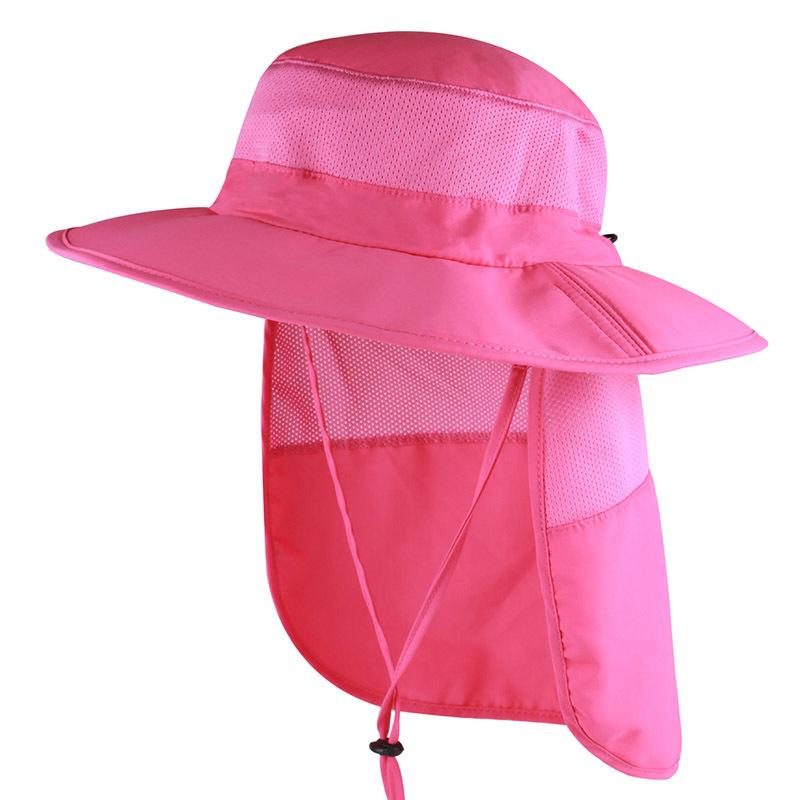 Outdoor sun hat Children's quick-drying breathable eaves sun protection bucket hat can store neck protection shawl hat