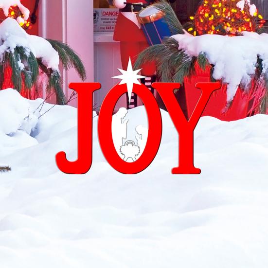 Акриловый знак для украшения двора Yousheng JOY с рождественскими силуэтами, рождественский наружный декоративный столб для лужайки, патио, сада