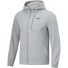 Li Ning Fitness Series Solid Color Zipper Hooded Comfortable Fleece Warm Sports Windbreaker Men Outerwear Gravel-Gray AFDT787-6