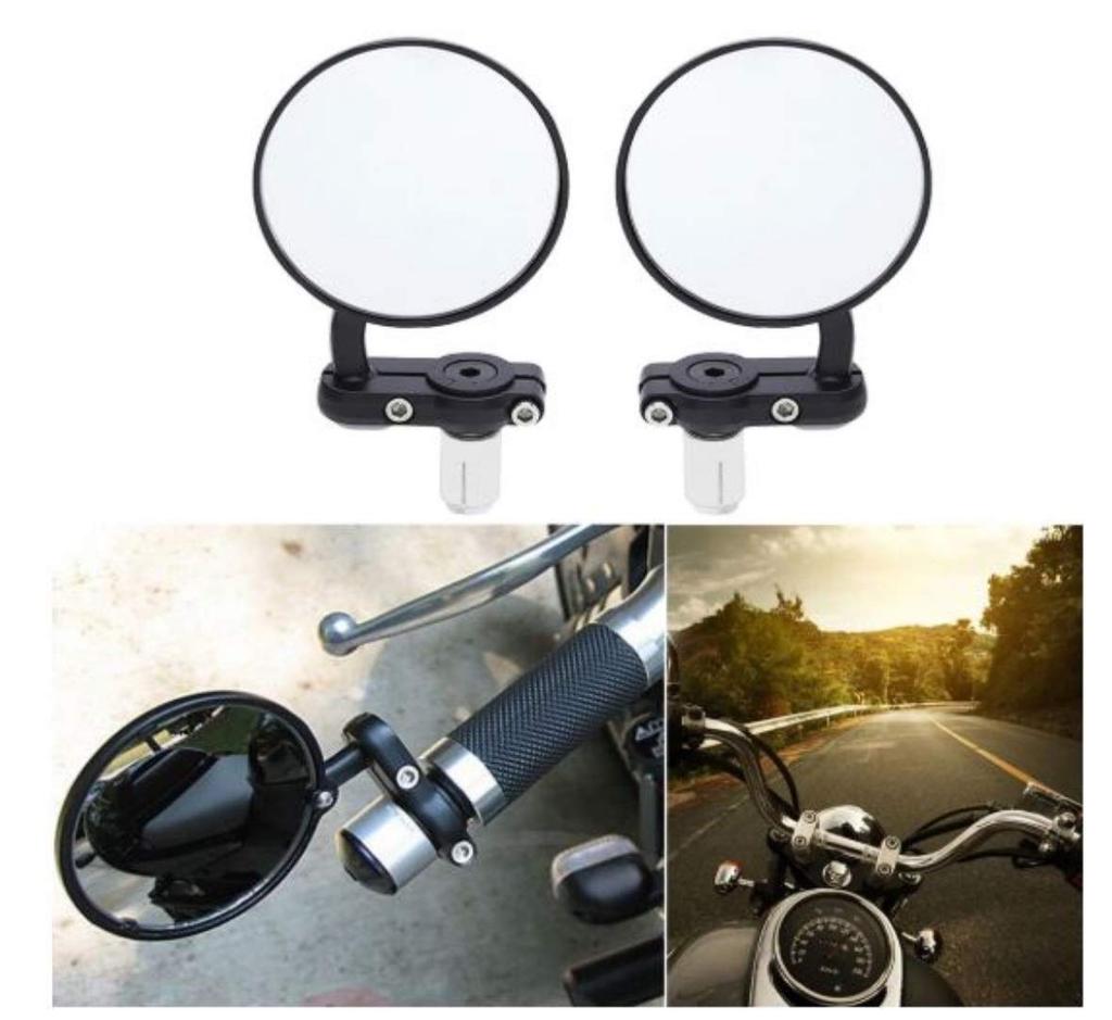XSAJU Комплект зеркал для велосипеда, левое и правое, зеркало на руль, универсальное круглое, нескладывающееся, черное