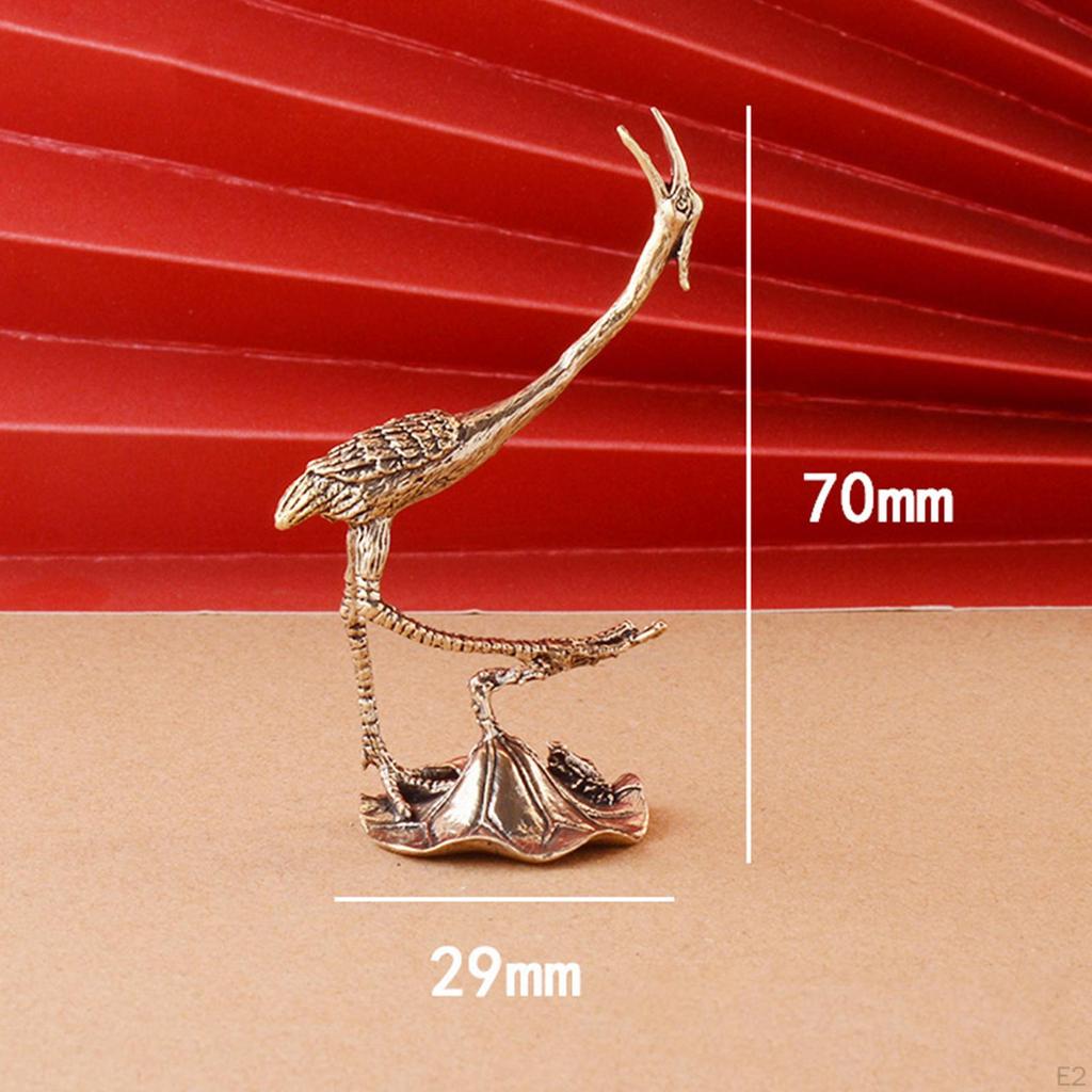 Crane Decoration Ornaments Statue Standing Bird Animal Figurines for Office Indoor Outdoor