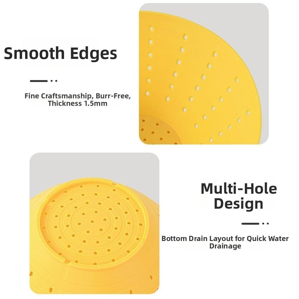 Silicone Drain Bowl Soft Sauerkraut Water Squeeze Durable Fruit Strainer