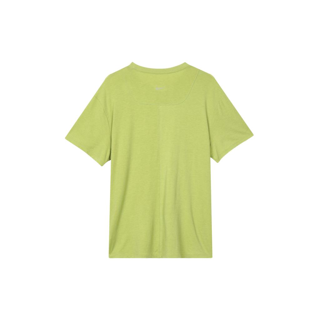 Nike Футболка с коротким рукавом и заниженной линией плеч, быстросохнущая, однотонная, с логотипом, женская, грушевидно-зеленая FN2815-377