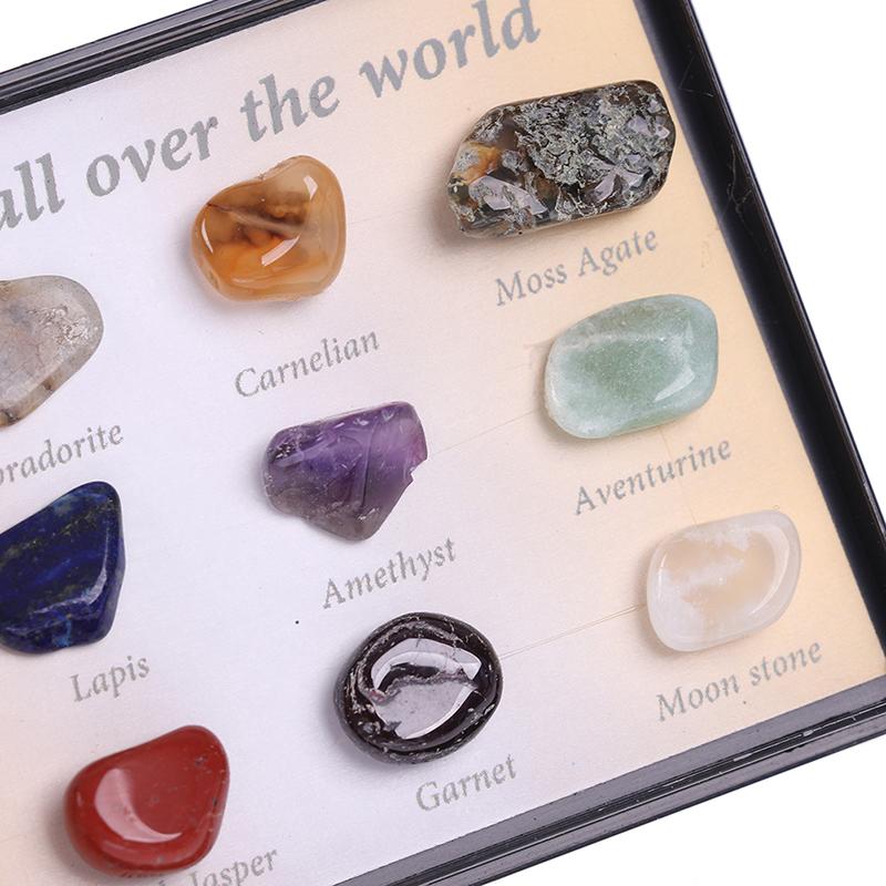 12Pcs/Box Chakra Stones Natural Stone Reiki Healing Gemstones Agate
