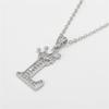 Unisex Fashion Crown A-Z Alphabet Pendant Vintage Chain Necklaces Hip-Hop Style Crystal Zircon Punk MIT