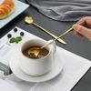 Ложка с длинной ручкой, тонкой текстуры, из нержавеющей стали, для смешивания кофе, для дома