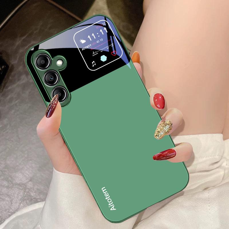 Стеклянный чехол для телефона Samsung Galaxy A14 4G 20 30 52 20S 21S 22 A25 32 33 34 42 50 51 53 54 70 71 72 73 5G Жидкий Большое Окно