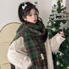 Christmas Scarf Women's Winter New Plaid High-end Atmosphere Knitted Wool Warm Scarf Shawl