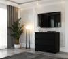 Black Chest Of Drawers 80 Cm 3 S Tv Cabinet Furniture For Living Room Bedroom
