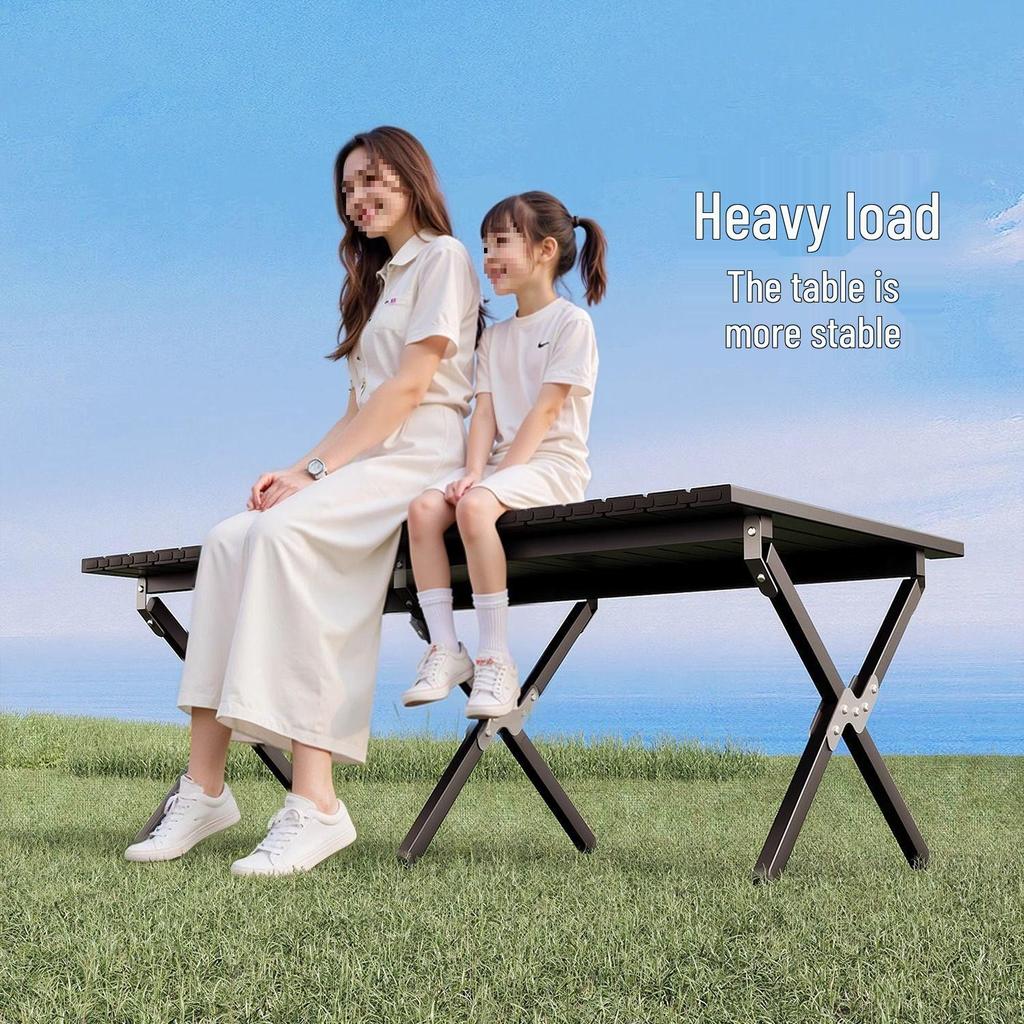 Складной металлический набор стола и стульев для использования на открытом воздухе - Идеально подходит для кемпинга, патио, ночных рынков и уличной торговли