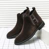 Fashion Casual British Style Short Boots Side Zipper Mens High-Top Shoes Classic Retro Genuine Leather Male Chelsea Ankle Boots