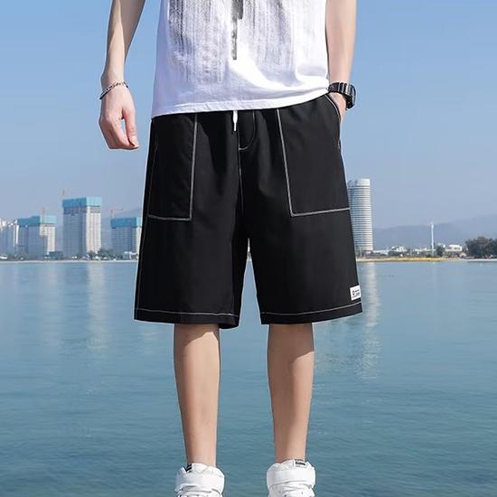 Летние модные капри, свободные шелковые винтажные модные повседневные молодежные верхняя одежда, шорты, модные мужские