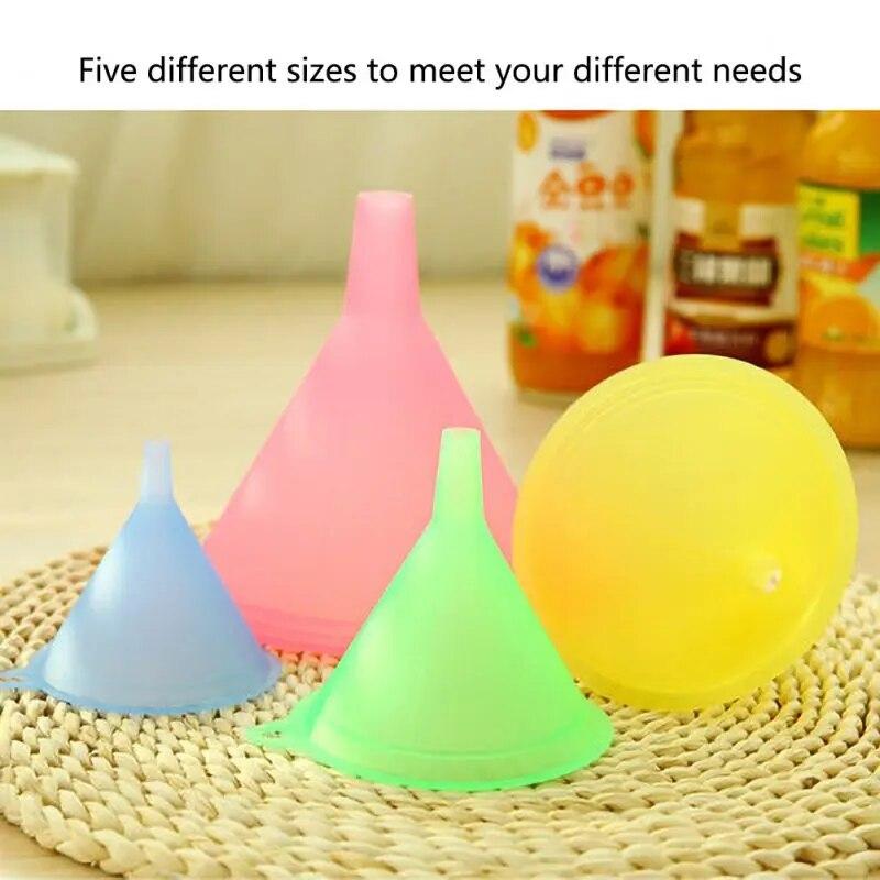 5 шт./лот, набор пластиковых воронок общего назначения, лабораторные кухонные инструменты для дома, жидкости, сухие товары