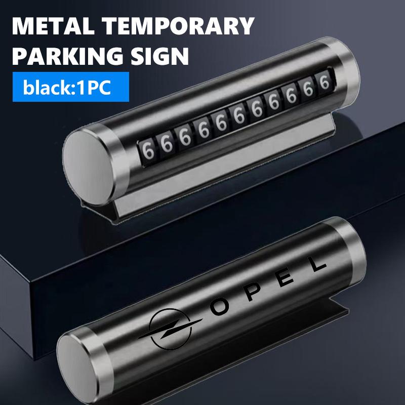Metal Car Temporary Parking Card Rotate Phone Number Plate Auto Accessories For Opel OPC Astra J H G K Insignia Corsa D B E YC4