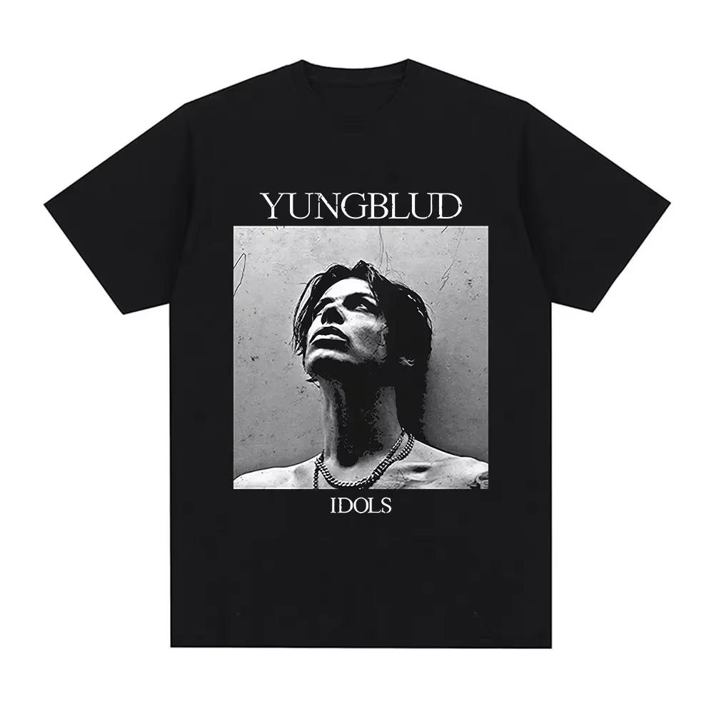 Yungblud Idios Черный Квадратный Фото Графический Принт Футболка Женская Одежда Футболки с Коротким Рукавом Повседневные Оверсайз Футболки Топы Футболки