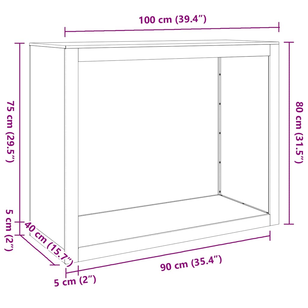 Firewood Rack 100 x 40 x 80 cm Galvanized Steel