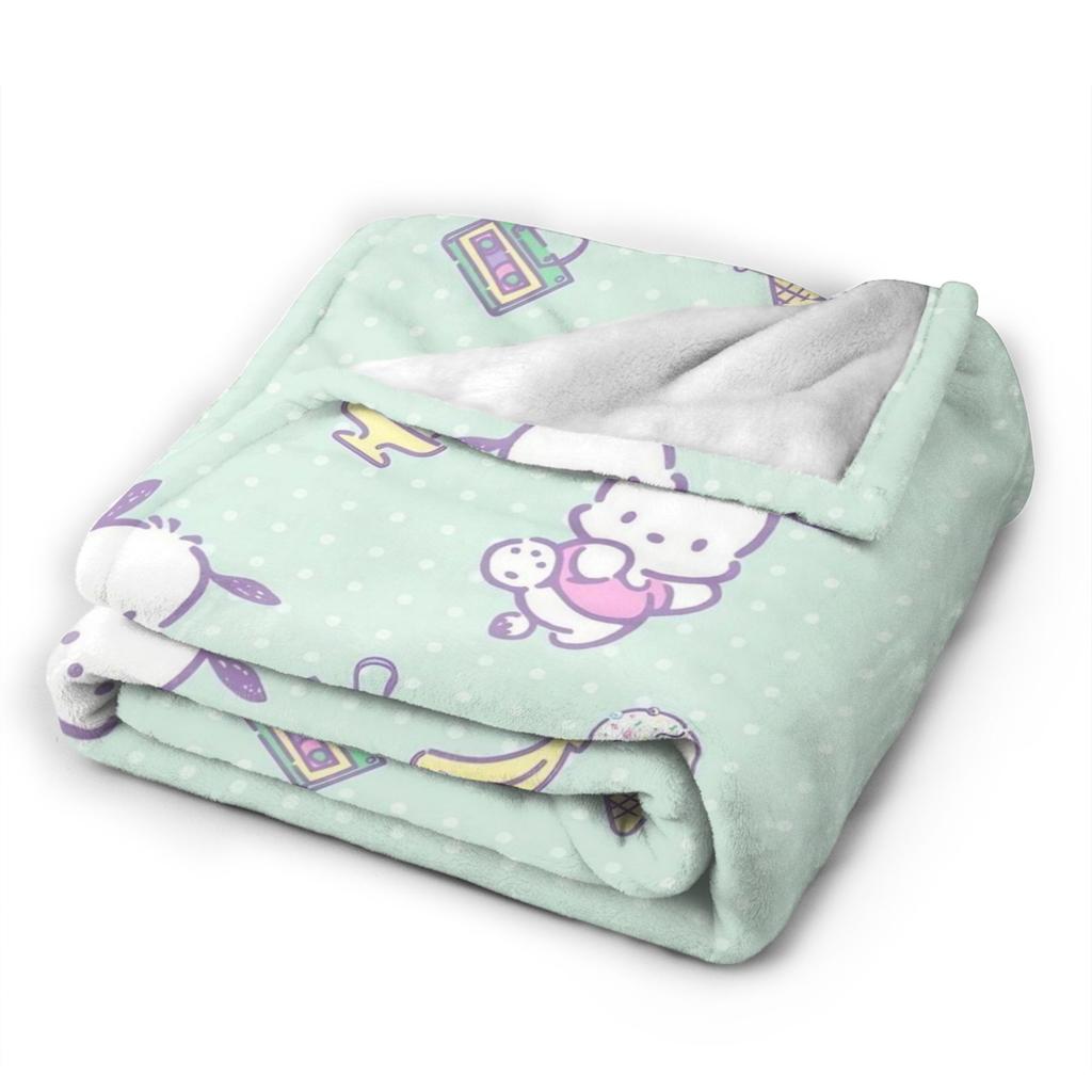 Pochacco Dog Pattern Blanket Cartoon Plush Throw Blankets Airplane Travel Printed Soft Warm Bedsprea