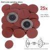 PDTO 25PCS 180 Grit 2'' Roloc Roll Lock Sanding Disc Sandpaper Abrasive Pads