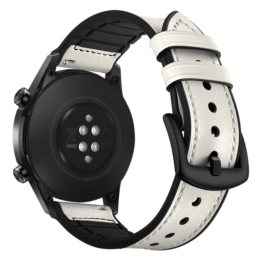 Genuine Leather Coated Silicone Smart Watch Strap [22mm width] for Huawei Watch GT2 46mm