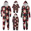 Рождественский принт, комплект одежды для родителей и детей, с капюшоном, на молнии, модный домашний костюм