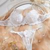 Летнее Новое Кружевное Вышитое Французское Белье Стринги Чисто Белый Сексуальный Ультратонкий Эротический Комплект Белья Женский