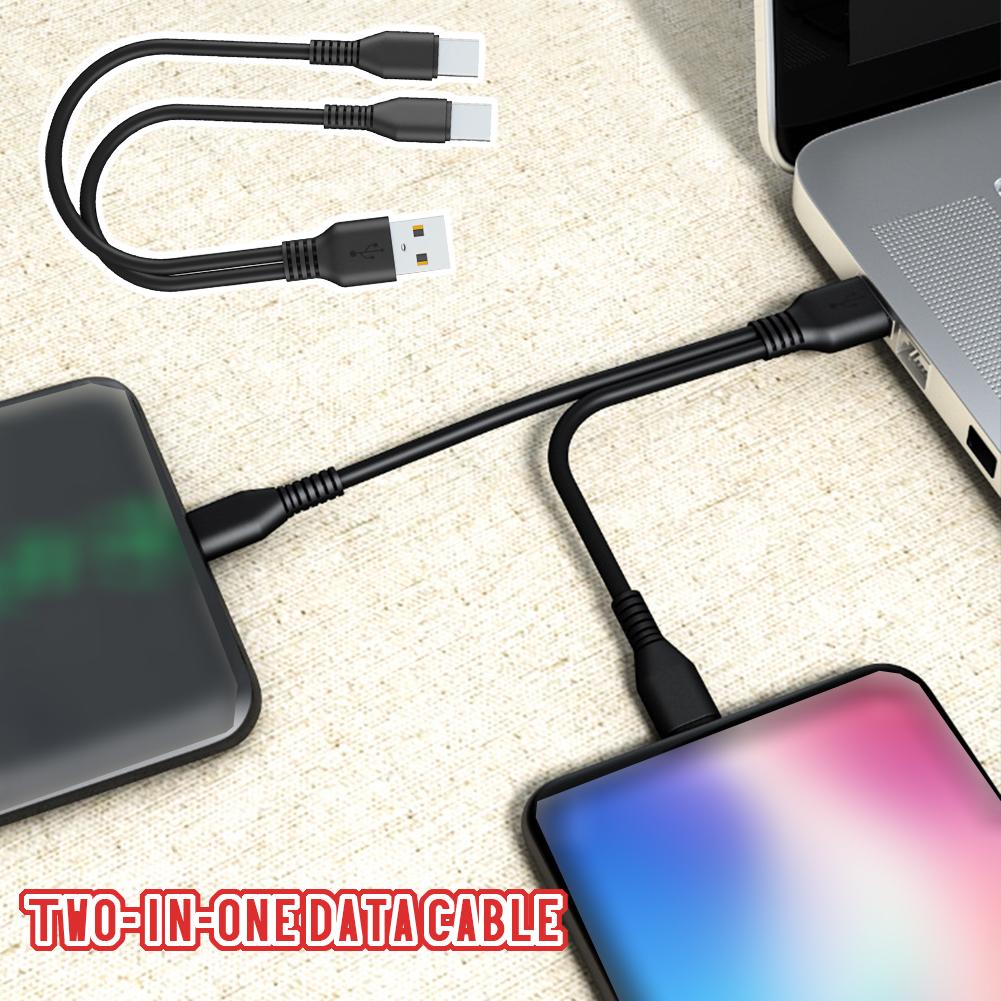2-In-1 Data Cable USB Charging Spliter Cable Multi-function Type Y Charging Fast Cable Splitter Q4S8