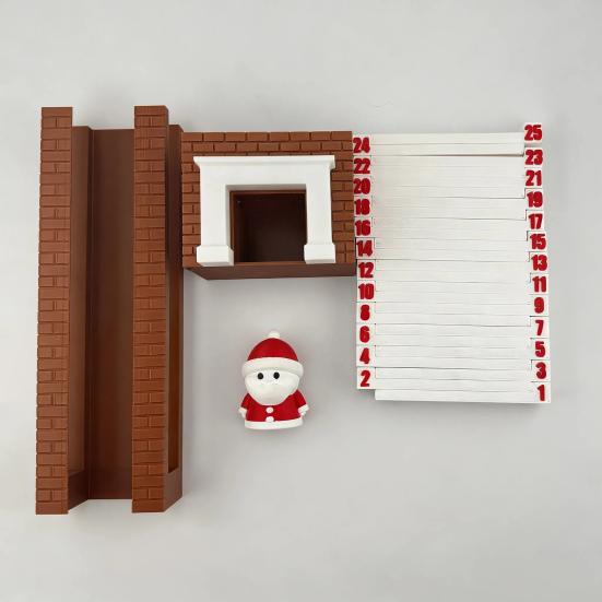 Календарь Адвента Санта 3D Санта Клаус Спускающийся по Камину Рождественское Украшение для Отсчета Времени со Скользящим Дизайном для Праздничного Настольного Украшения