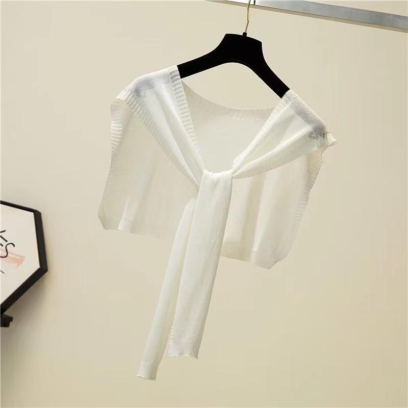 Fake Lapel Popular Ultra-thin Perspective Air Conditioner Shawl Breathable Summer Cape