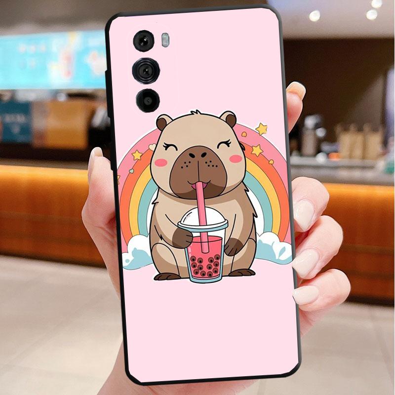 Cartoon capybara Funda Phone Case For Motorola Edge 50 40 Pro 60 50 40 30 Ultra Neo Fusion Moto G Play G Stylus G Power G