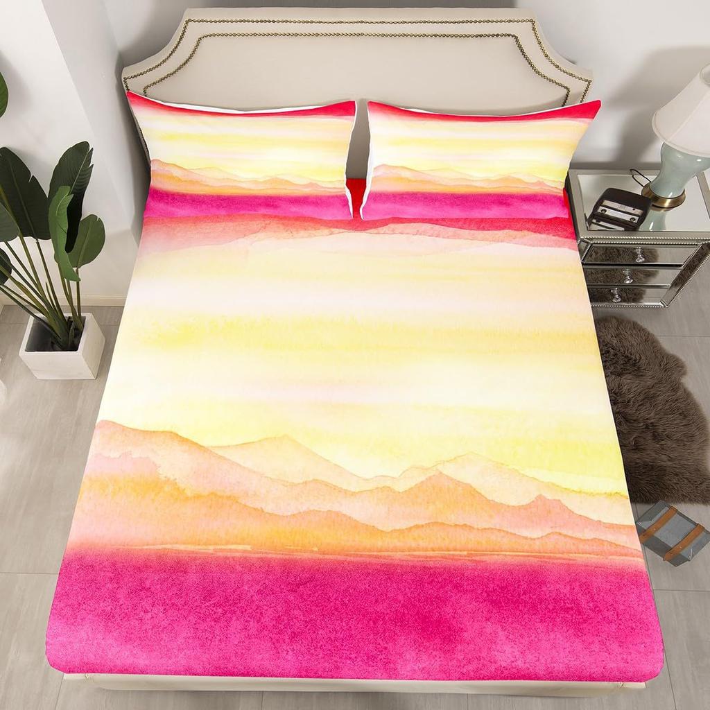 Простое и постепенное изменение Фиолетовый и синий Матрас Комплект постельного белья из трех предметов с цифровой печатью Взрослые Дети