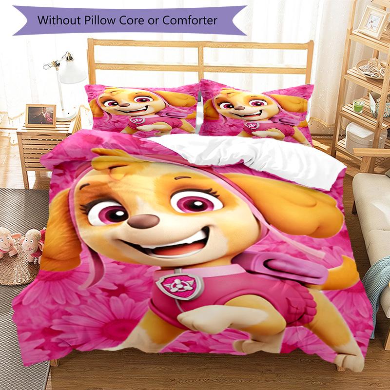 3pcs Paw Paw11 Design Cover Set - HD Printed Bedding with 1 Cover and 2 Pillowcases - Perfect for Home and Dorm Decor