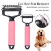 Pet Detangling Comb Handheld Undercoat Rake for Dogs Cats Double-Sided Stainless Steel Teeth Deshedding Grooming Brush for Thinning Shedding