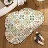 American Retro Diatomaceous Earth Bathroom Floor Mat - Absorbent, Non-Slip, Stain & Wear Resistant, Easy Care for Toilet Entrance