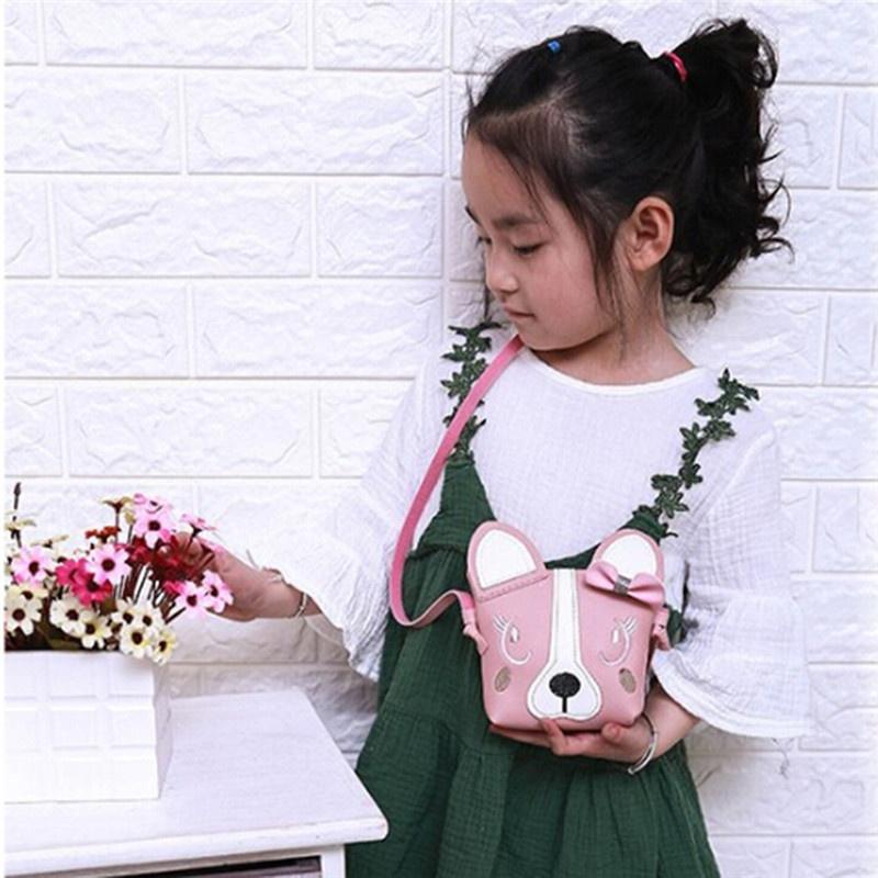 Кошелек для детей с бантом и милым принтом животных, детская сумка с кошкой, сумка на плечо, мини-сумка