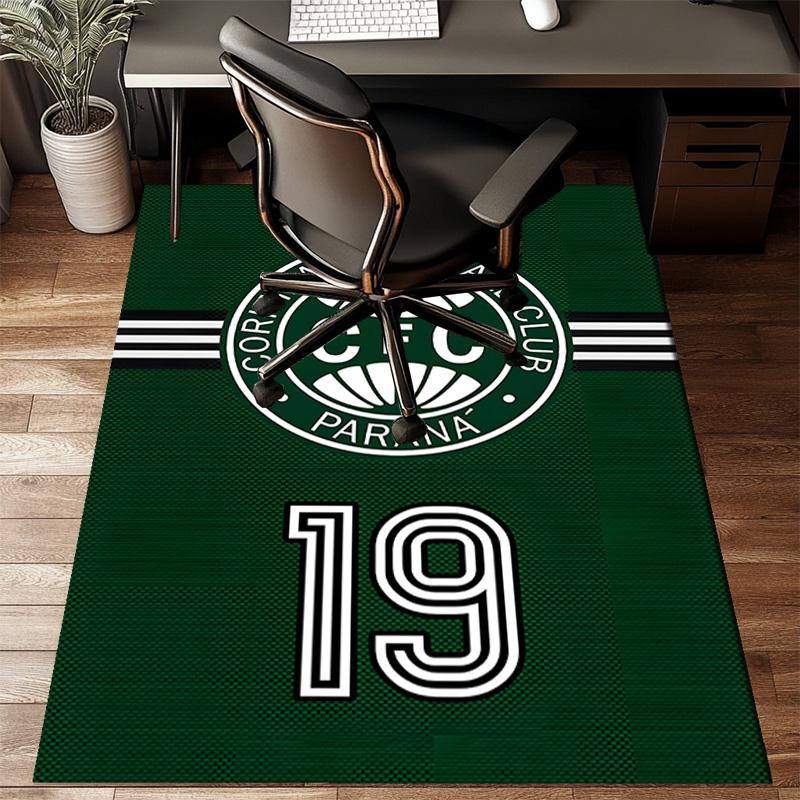 Cori-tiba Football Club Crest Printed Office Carpet Chair Cushion Entryway Rug, Rugs for Living Room, Bedroom Christmas gifts
