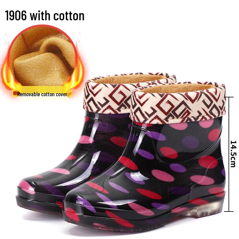 Женские хрустальные износостойкие камуфляжные резиновые сапоги - Модная, нескользящая, всесезонная уличная обувь.