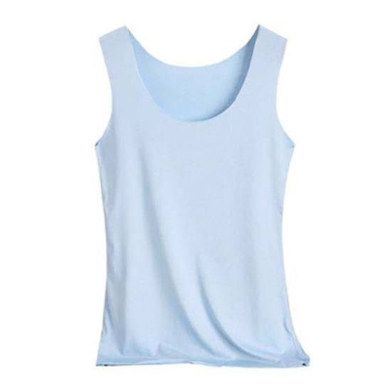 Женский жилет, топы со льдом, пуловеры без рукавов, шелковые бесшовные топы с круглым вырезом, приталенный однотонный цвет