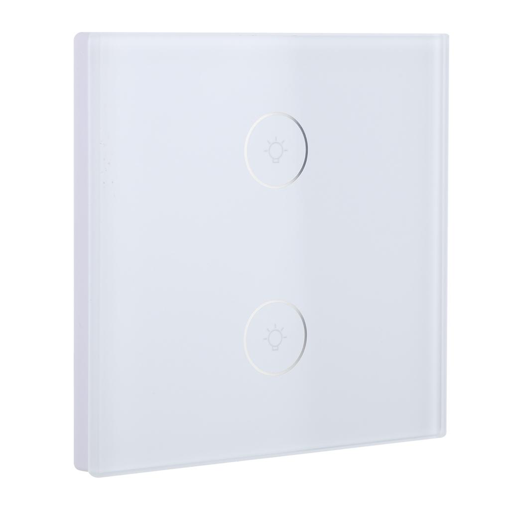 10A 2 Gang Smart Switch WiFi Touch Panel APP Voice Control with Timing Function for Tuya