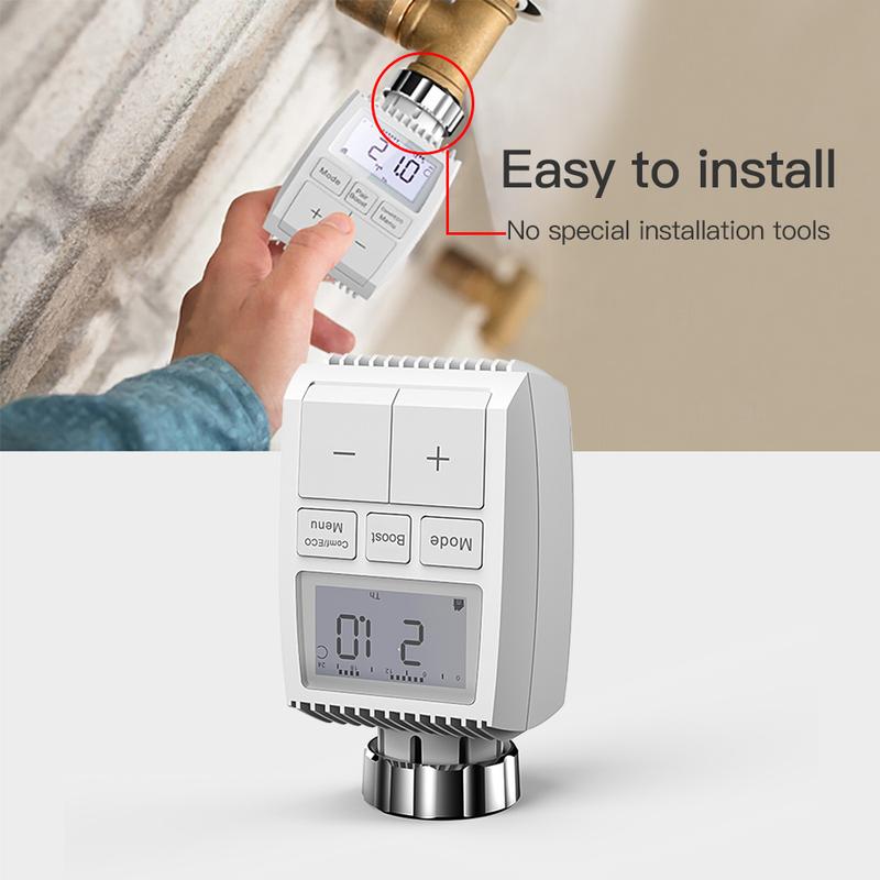Tuya ZigBee Привод клапана радиатора Умный термостатический клапан TRV с внутренним датчиком температуры Для управления Tuya Smart Alexa