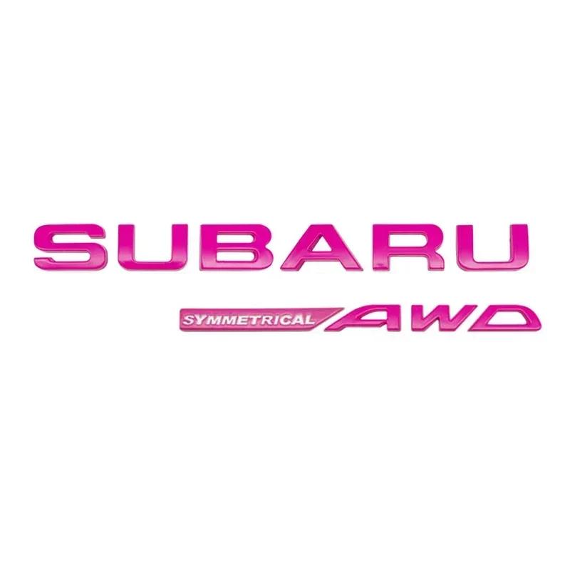 For Subaru BRZ SYMMETRICAL AWD Logo WRX Forester XV Outback Impreza Car Badge Letter Sticker Trunk Emblem