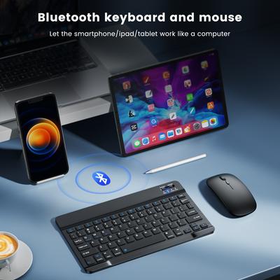 Беспроводная Bluetooth-клавиатура и мышь, мини-клавиатура для Ipad, испанские колпачки для клавиш, 10 дюймов для планшета Ipad Pro 12 9 Air 4 S6 Lite