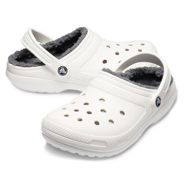 Crocs 203591 10 м Классические сабо с подкладкой Белые Серые