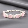 Natural Pink Cat's Eye Gemstone 925 Sterling Silver Jewelry Handmade Bracelet 8" RB-4-27