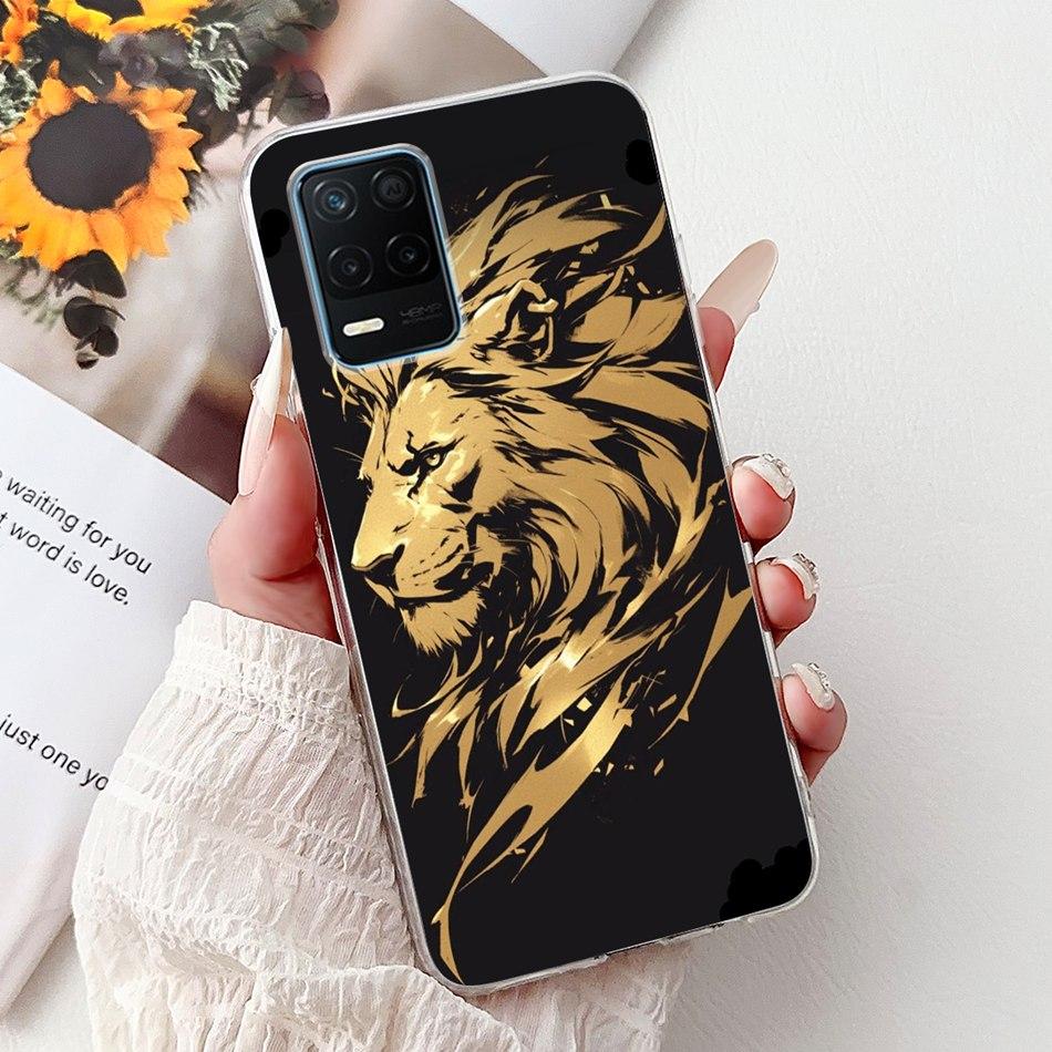 Чехол для телефона Realme 8 5G RMX3241 Realme8 5G Элегантный Цветочный Кот Печать Мягкий Силикон Прозрачный ТПУ Чехлы