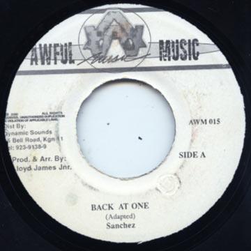 7-дюймовая пластинка SANCHEZ - Back At One Awful Music 2000 Ямайка Регги, Ска и Даб