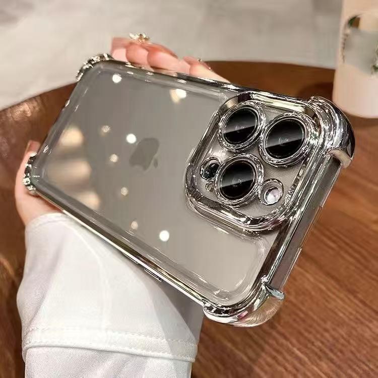 Защитный чехол с 4 углами-подушками безопасности для iPhone XR XS 11 12 13 14 15 16 Pro Max с пленкой для линз, противоударный, прозрачный, жесткий
