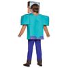 Halloween Blue & Green Minecraft Steve Costume for Kids, Stage Game Performance Outfit