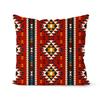 Red Aztec Cushion Cover Peach Skin Soft Decorative Pillowcase Bohemian Ethnic Tribal Throw Pillow Case Living Room Home Decor